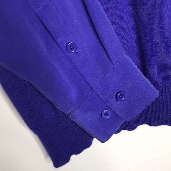 Joie Kelsea Silk & Cashmere Blend Sweater Blouse Blue Size Medium - Picture 6 of 11